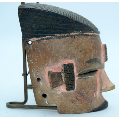 18 - AFRICAN TRIBAL OGONI MASK, NIGERIA.  15cm x 13cm