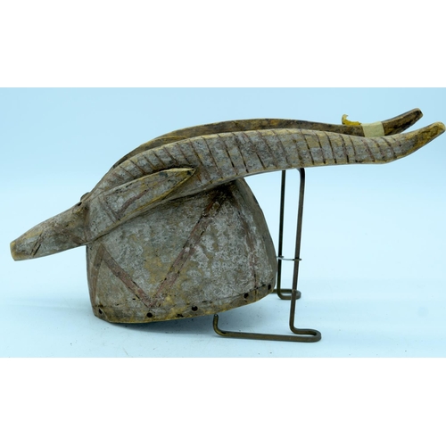 20 - AFRICAN TRIBAL MOSSI WAN NYAKA - ANTELOPE MASK, BURKINA FASO.  41cm x 13cm