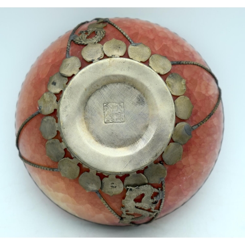 3 - AN EARLY 20TH CENTURY CHINESE CARVED PINK STONE BOWL together with a coral inset dagger. Largest 36 ... 