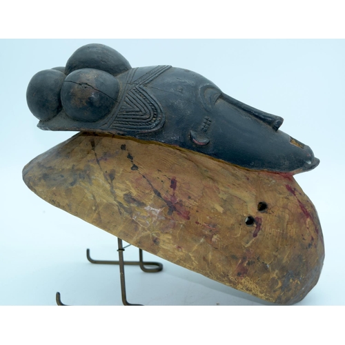 37 - AFRICAN TRIBAL BAULE KPWAN MASK, IVORY COAST. 37cm x 18cm