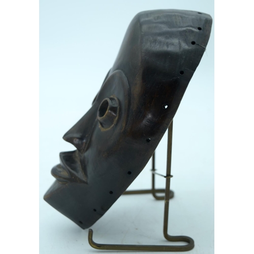 40 - AFRICAN TRIBAL DAN BUGLE MASK, IVORY COAST / LIBERIA.  24cm x 14cm