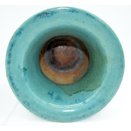 42 - A LARGE 19TH CENTURY CHINESE GREEN GLAZED POTTERY VASE Zha Dou, with French bronze mounts. 21 cm x 1... 