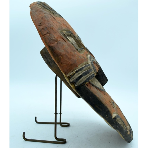 60 - AFRICAN TRIBAL TEKE TSAYE MASK, DR CONGO.  40cm x 32cm