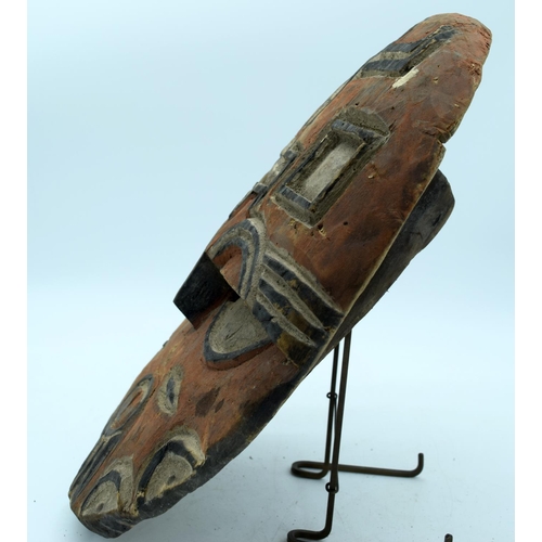 60 - AFRICAN TRIBAL TEKE TSAYE MASK, DR CONGO.  40cm x 32cm