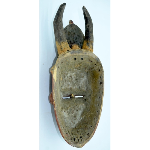 7 - AFRICAN TRIBAL IGBO MASK, NIGERIA.  40cm x 14cm