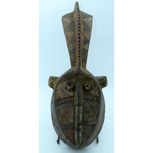 9 - AFRICAN TRIBAL MOSSI MASK, BURKINA FASO.  39cm x 16cm