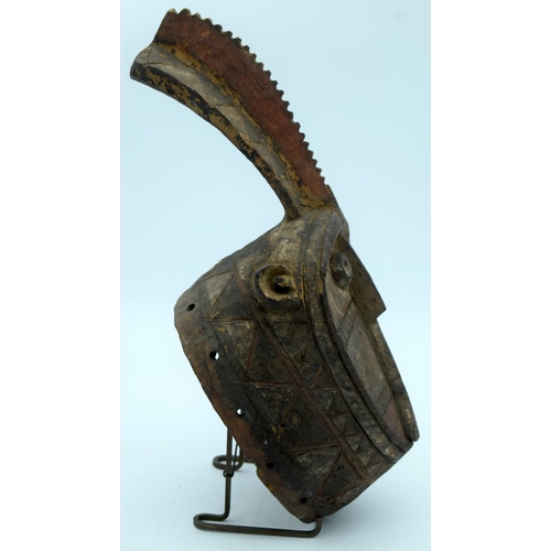 9 - AFRICAN TRIBAL MOSSI MASK, BURKINA FASO.  39cm x 16cm
