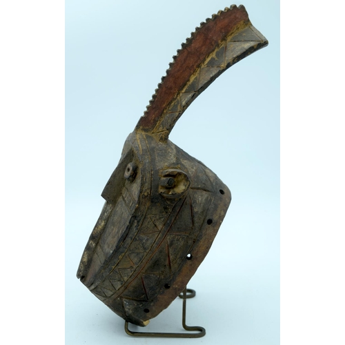 9 - AFRICAN TRIBAL MOSSI MASK, BURKINA FASO.  39cm x 16cm