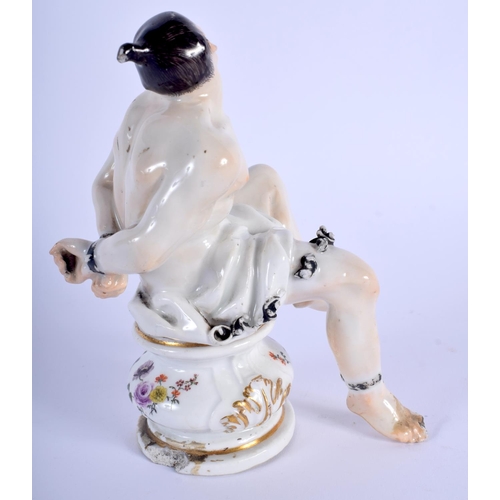 104 - AN EXTREMELY RARE 18TH CENTURY MEISSEN PORCELAIN FIGURE OF A MALE probably by J J Kandler,  unusuall... 