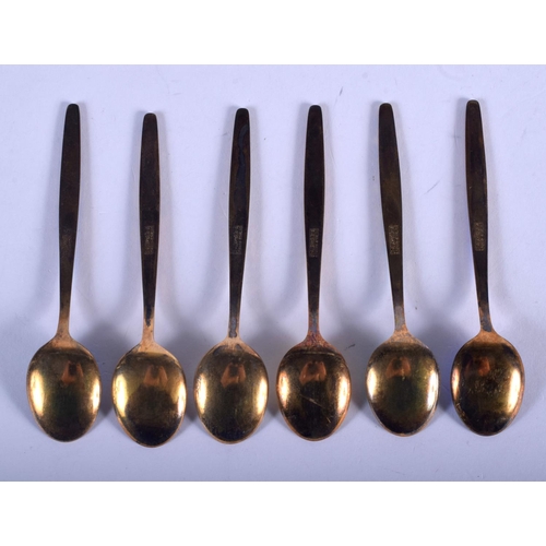 1065 - A SET OF VINTAGE DAVID ANDERSEN SILVER SPOONS. 40 grams. (6)