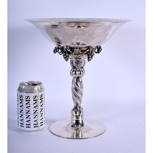 1091 - George Jensen (C1945) Flaring bowl, designed in 1918, modelled in silver and decorated with applied ... 