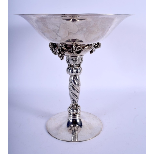 1091 - George Jensen (C1945) Flaring bowl, designed in 1918, modelled in silver and decorated with applied ... 