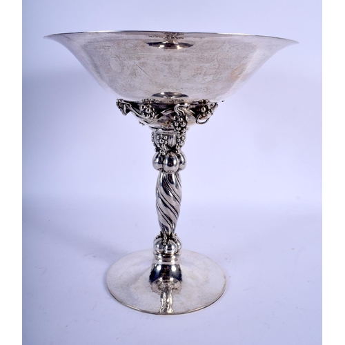 1091 - George Jensen (C1945) Flaring bowl, designed in 1918, modelled in silver and decorated with applied ... 