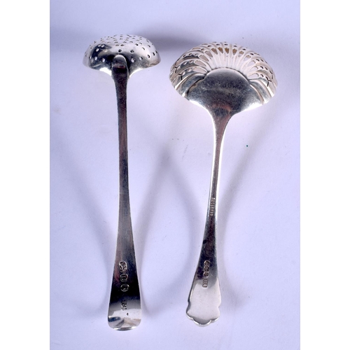 1096 - TWO SILVER CADDY SPOONS. Sheffield 1926 & London 1939. 42 grams. (2)