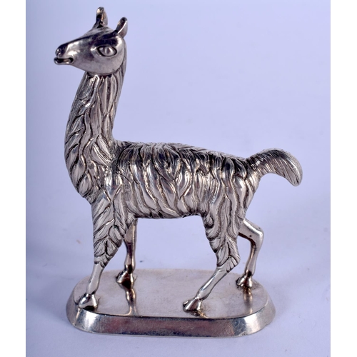 1103 - A CONTINENTAL WHITE METAL ALPACA. 91 grams. 7 cm x 5 cm.