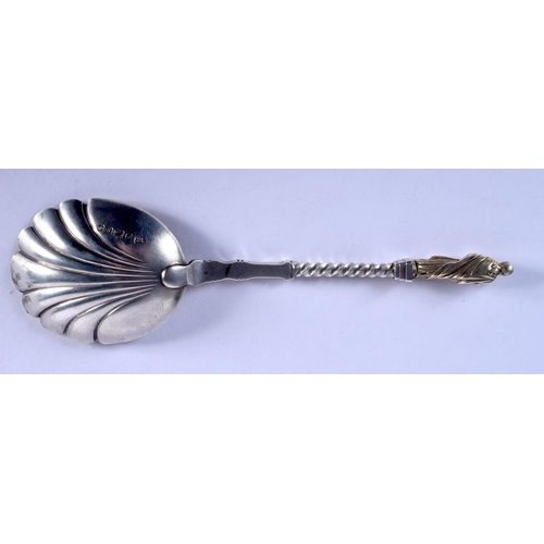 1104 - A VICTORIAN SILVER APOSTLE SPOON. Sheffield 1851. 80 grams. 20 cm long.