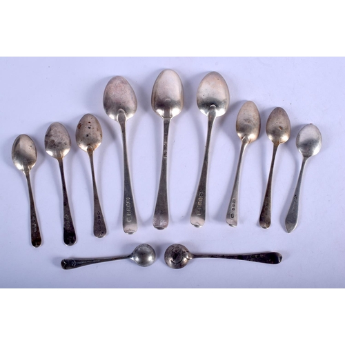 1134 - ASSORTED ANTIQUE SILVER SPOONS in various sizes and dates. 183 grams. (qty)