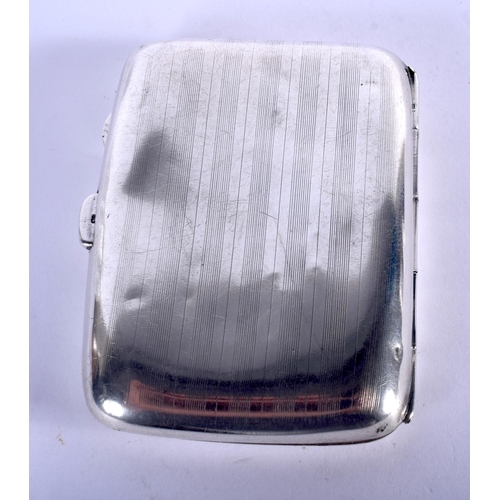 1227 - A VERY RARE SILVER AND ENAMEL EROTIC CIGARETTE CASE. 90 grams. 9 cm x 7 cm.