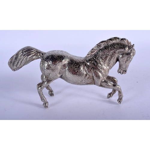 1256 - A 1960S ITALIAN SILVER HORSE. 637 grams overall. 18 cm x 10 cm.