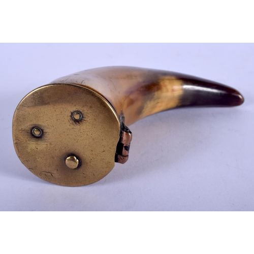 1276 - A 19TH CENTURY SCOTTISH CARVED HORN SNUFF MULL. 10 cm x 5 cm.