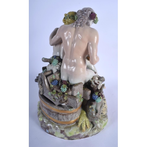 133B - A VERY RARE 19TH CENTURY COPENHAGEN PORCELAIN FIGURE OF A MALE AND FEMALE modelled nudge beside a po... 