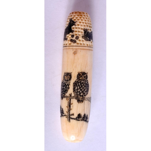 1334 - A BONE THIMBLE CASE. 8 cm long.