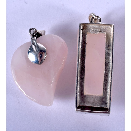 1358 - TWO SILVER PENDANTS. 37 grams. 4.5 cm x 2 cm. (2)