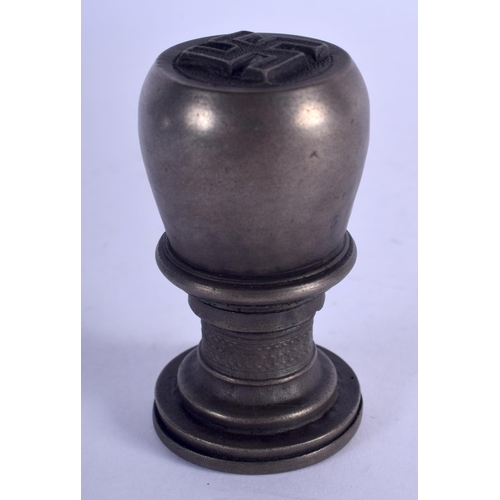 1360 - A CONTINENTAL SILVERED BRONZE SEAL. 6.5 cm high.