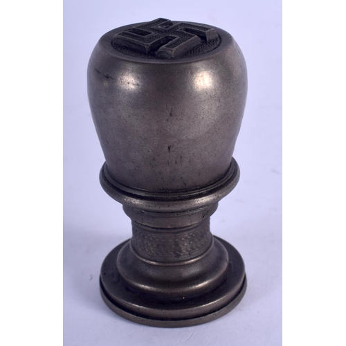 1360 - A CONTINENTAL SILVERED BRONZE SEAL. 6.5 cm high.