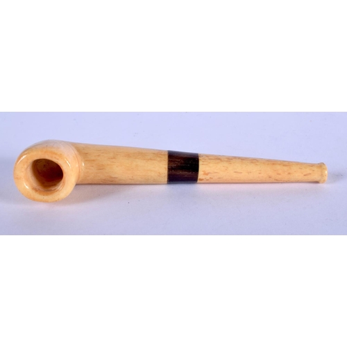 1392 - A VINTAGE BONE PIPE. 12 cm long.