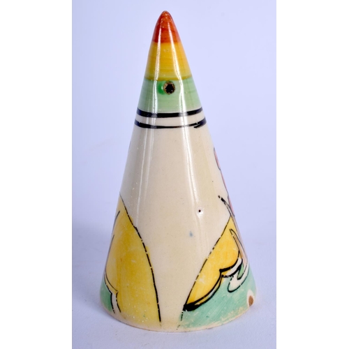 155 - AN ART DECO PORCELAIN CONDIMENT Attributed to Clarice Cliff. 6.75 cm high.