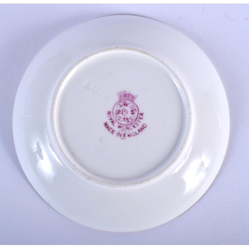 223 - Royal Worcester pin dish painted with fruit by Albert Shuck, signed,  date mark 1935.  9cm diameter