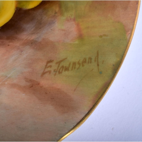 241 - Royal Worcester plate painted with fruit on a mossy bank by Edward Townsend, signed, date mark 1938.... 