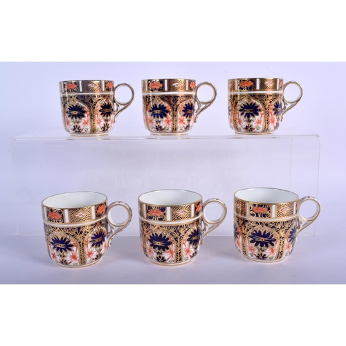 280 - Royal Crown Derby set of six coffee cups and saucers painted with imari pattern 1128, date code 1917... 