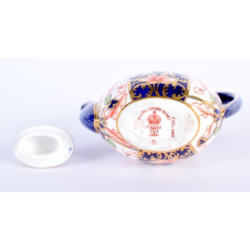 294 - Royal Crown Derby rare miniature coffee pot and cover painted with pattern 6299, date code 1913.  7.... 