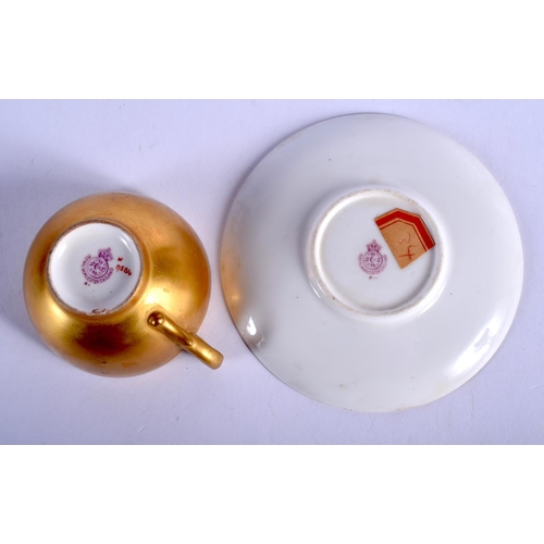 348 - Royal Worcester demi-tasse cup and saucer painted fruit by W. Ricketts, signed, date mark 1917-18.  ... 