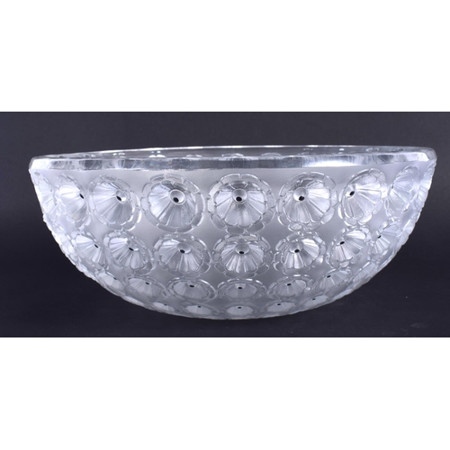 36 - A FRENCH RENE LALIQUE NEMOURS GLASS BOWL. 22 cm x 11 cm.