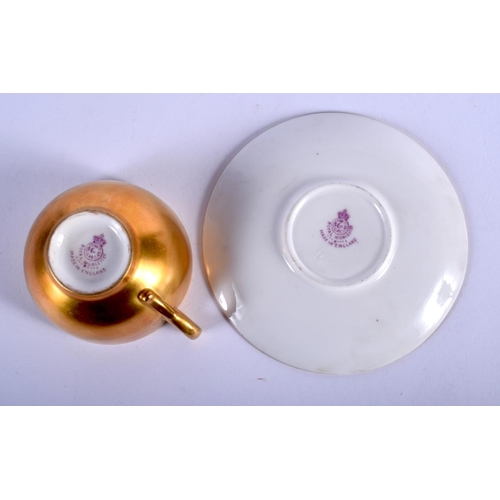 361 - Royal Worcester demi-tasse cup and saucer painted with fruit by W. Hale, signed, date mark 1924.  Cu... 