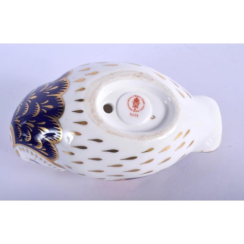 401 - Royal Crown Derby paperweight of a Owl, ceramic stopper.  13cm long