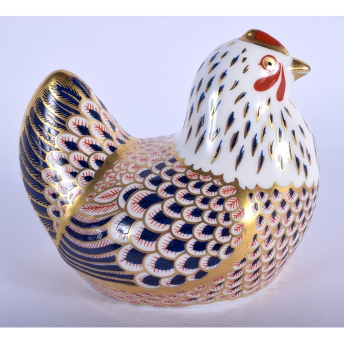 406 - Royal Crown Derby paperweight of a chicken.  8cm high