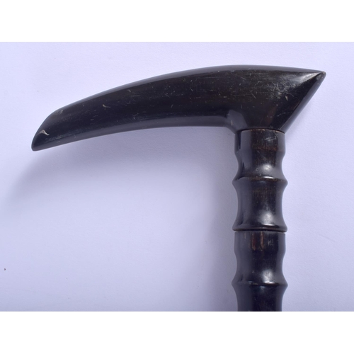 533 - A LOVELY 19TH CENTURY CONTINENTAL CARVED FULL LENGTH RHINOCEROS HORN WALKING CANE of tapering form. ... 