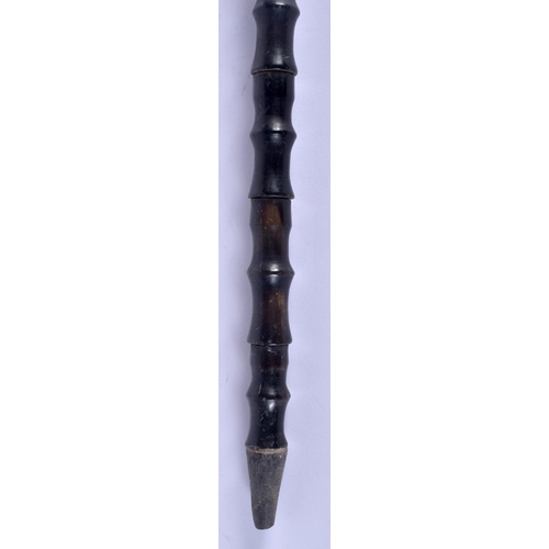 533 - A LOVELY 19TH CENTURY CONTINENTAL CARVED FULL LENGTH RHINOCEROS HORN WALKING CANE of tapering form. ... 