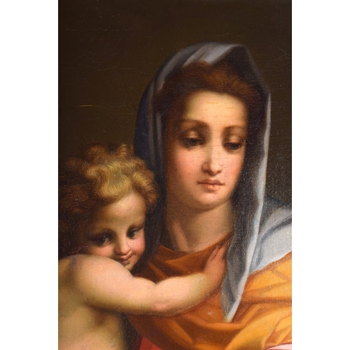 548 - Italian School (18th/19th Century) Oil on canvas, Madonna and Child. Image 71 cm x 53 cm.