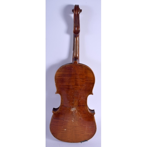 574 - FOUR VINTAGE VIOLINS. (4)