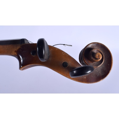 574 - FOUR VINTAGE VIOLINS. (4)