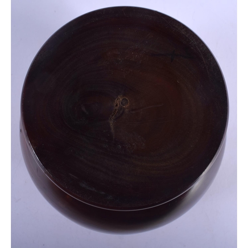 590 - A LARGE ANTIQUE TREEN VASE AND COVER together with a vintage bowl. Largest 34 cm high. (2)