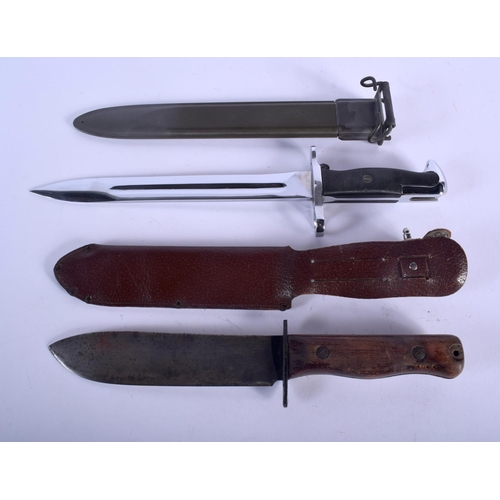 598 - A 1940S SURVIVAL UTILITY KNIFE and a USN MK 1 Bayonet. (2)