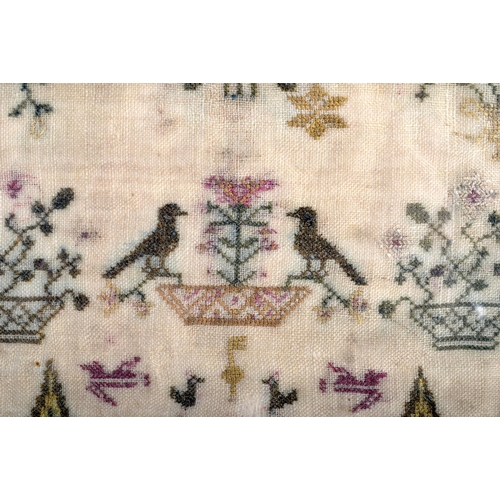 733 - AN EARLY 19TH CENTURY ENGLISH FRAMED SAMPLER by Eliza Bottomley C1830. Sampler 42 cm x 32 cm.