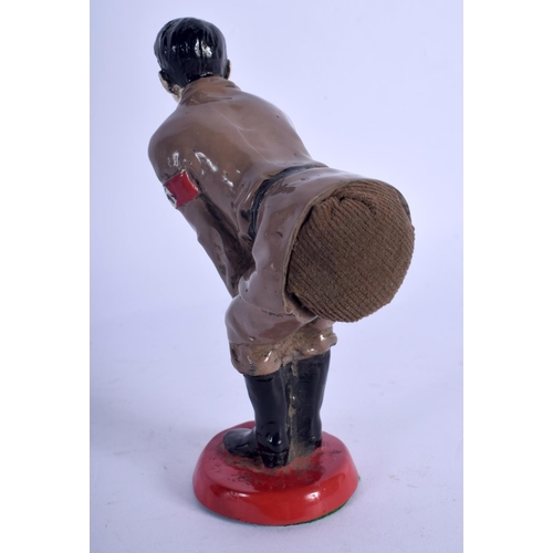 736 - A CONTEMPORARY COLD PAINTED LEAD HITLER LEAD PIN CUSHION. 12 cm high.