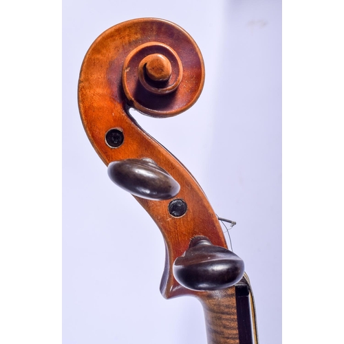 767 - A VINTAGE VIOLIN BOW the case and accessories marked Rushworth & Dreaper, with snakewood bow stamped... 